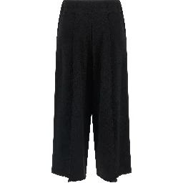 Black Cotton Casual Pants