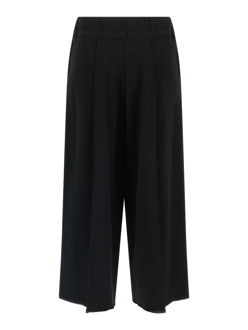 Black Cotton Casual Pants