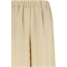 Beige Linen Casual Pants