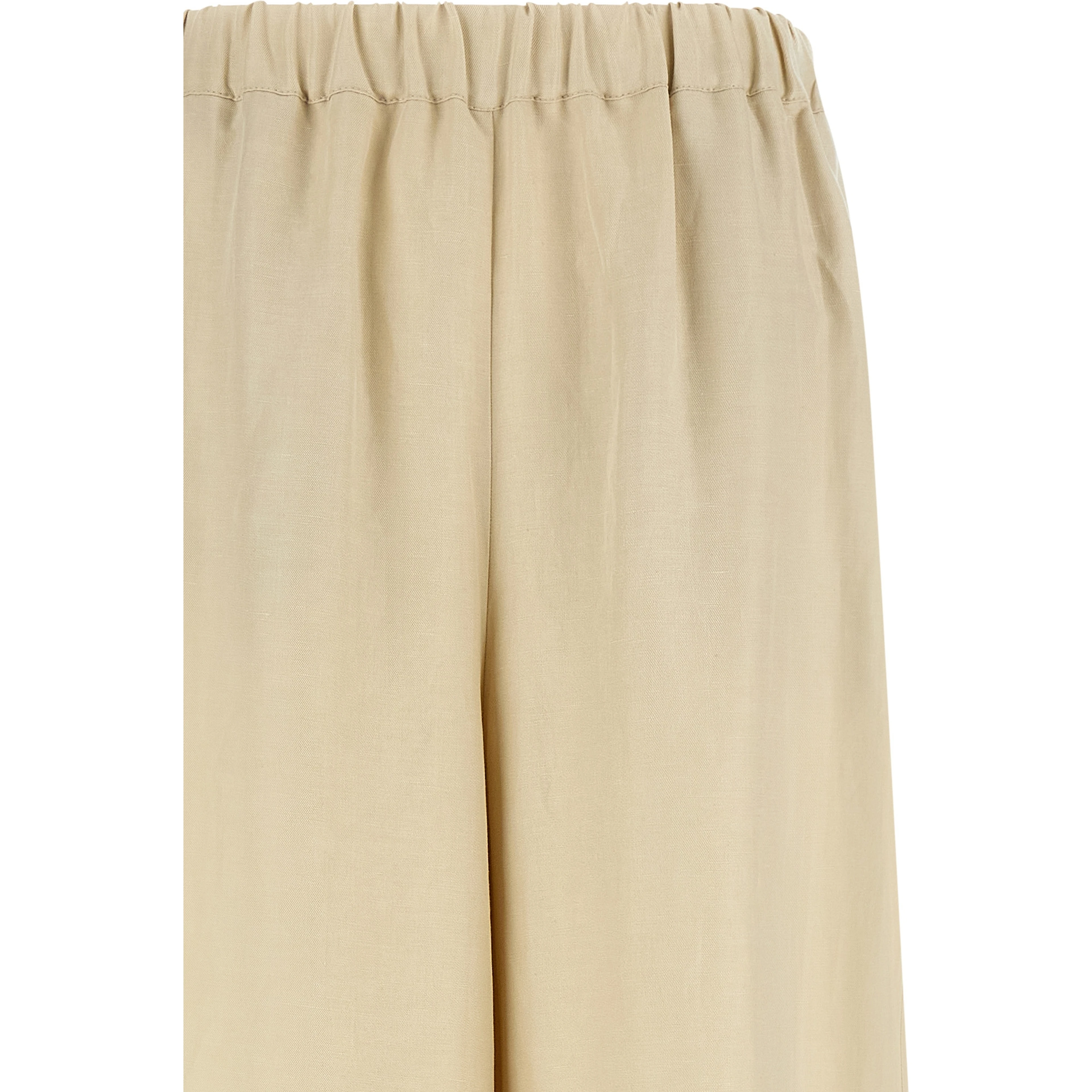 Beige Linen Casual Pants
