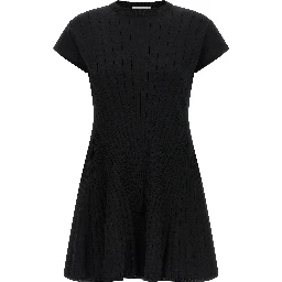 Black Viscose Short Dress