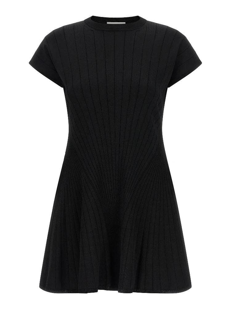Black Viscose Short Dress