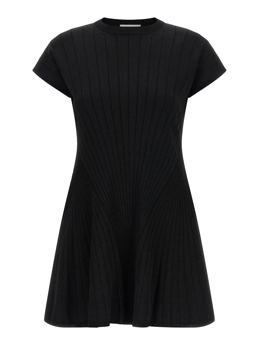 Black Viscose Short Dress