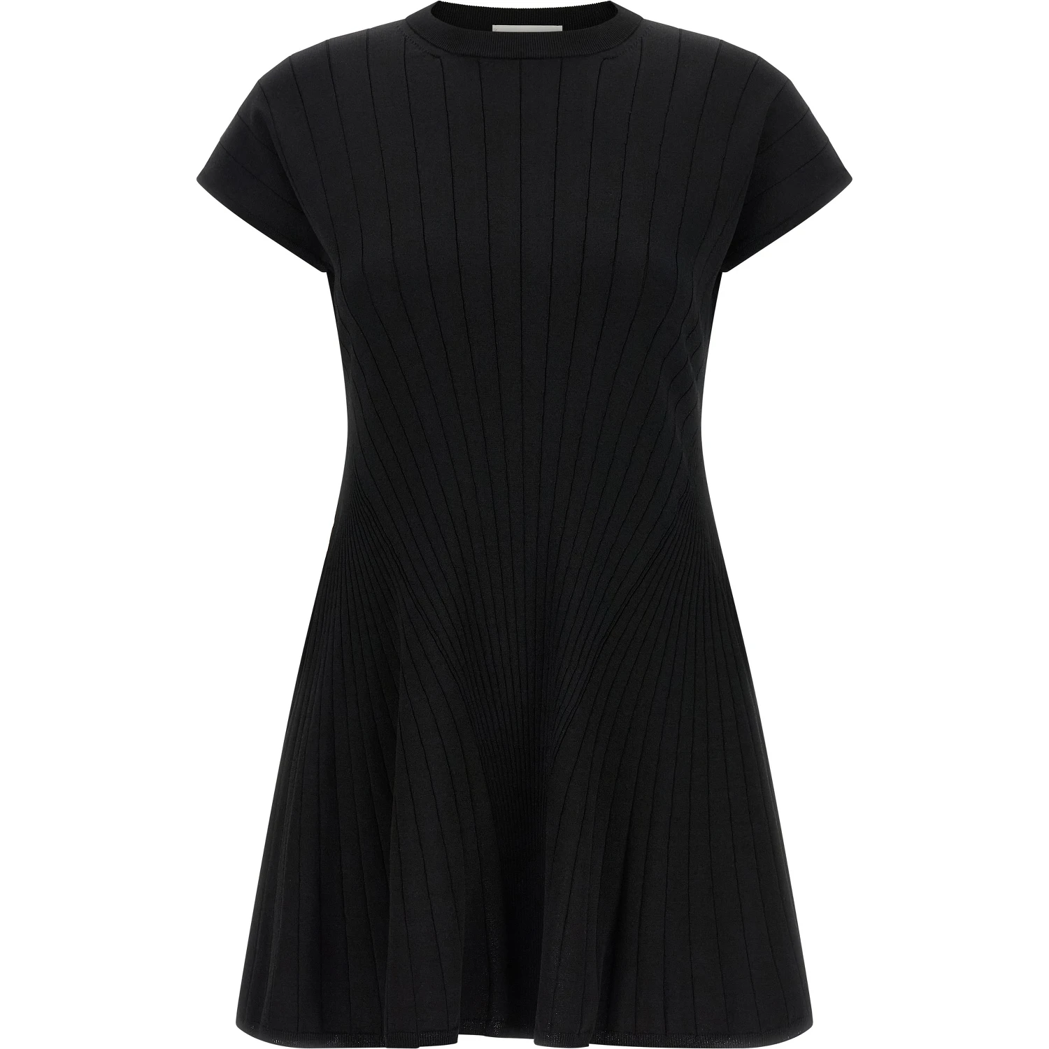 Black Viscose Short Dress