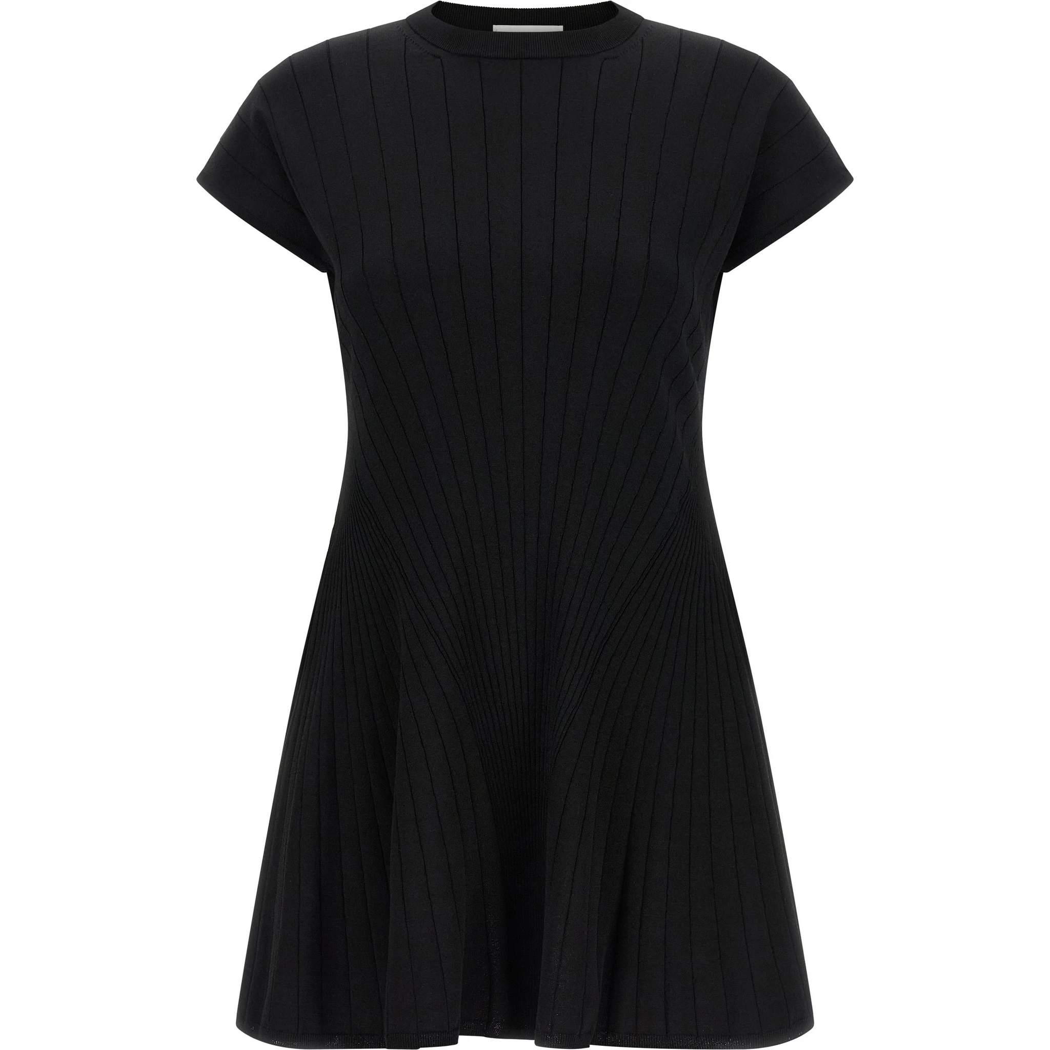 Black Viscose Short Dress