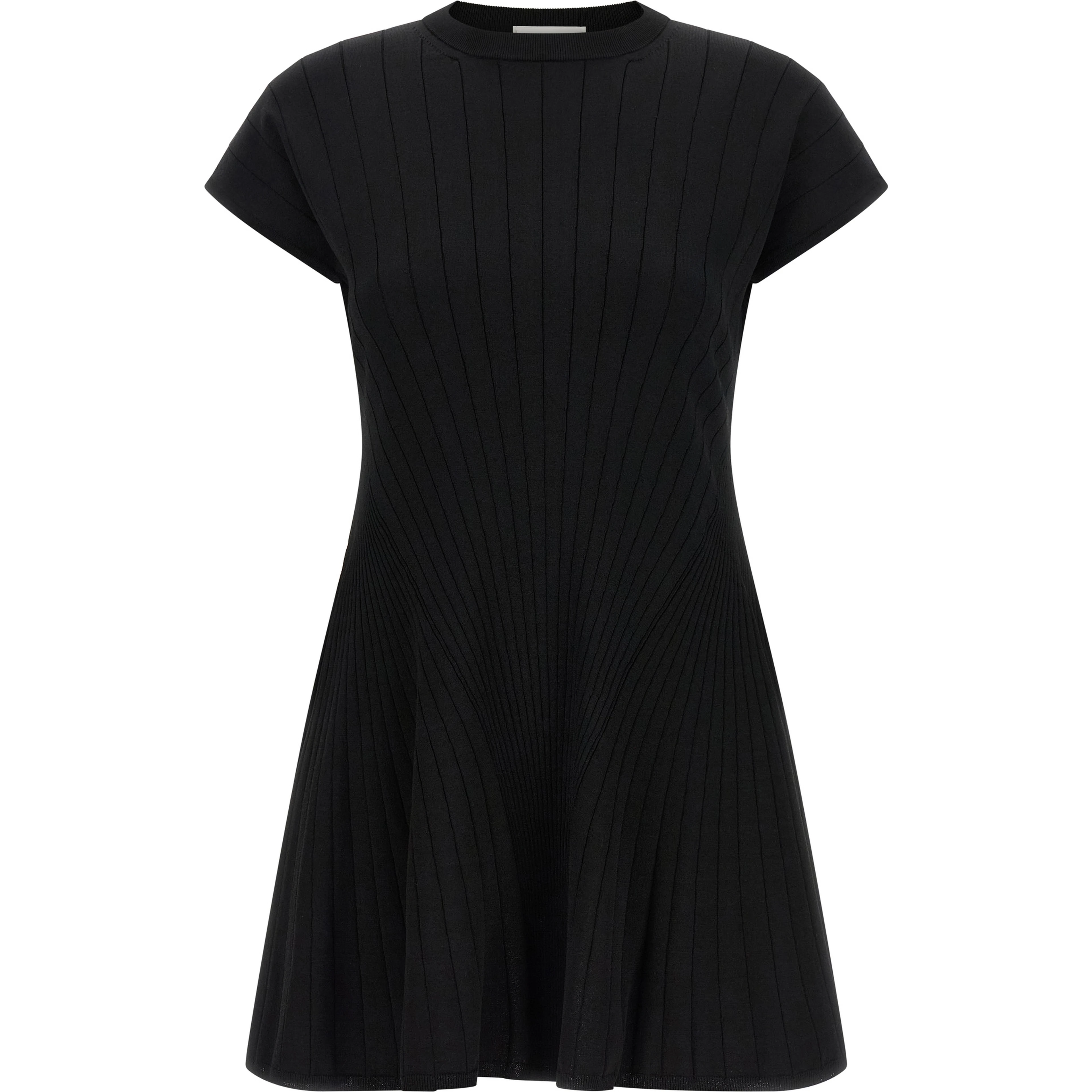 Black Viscose Short Dress