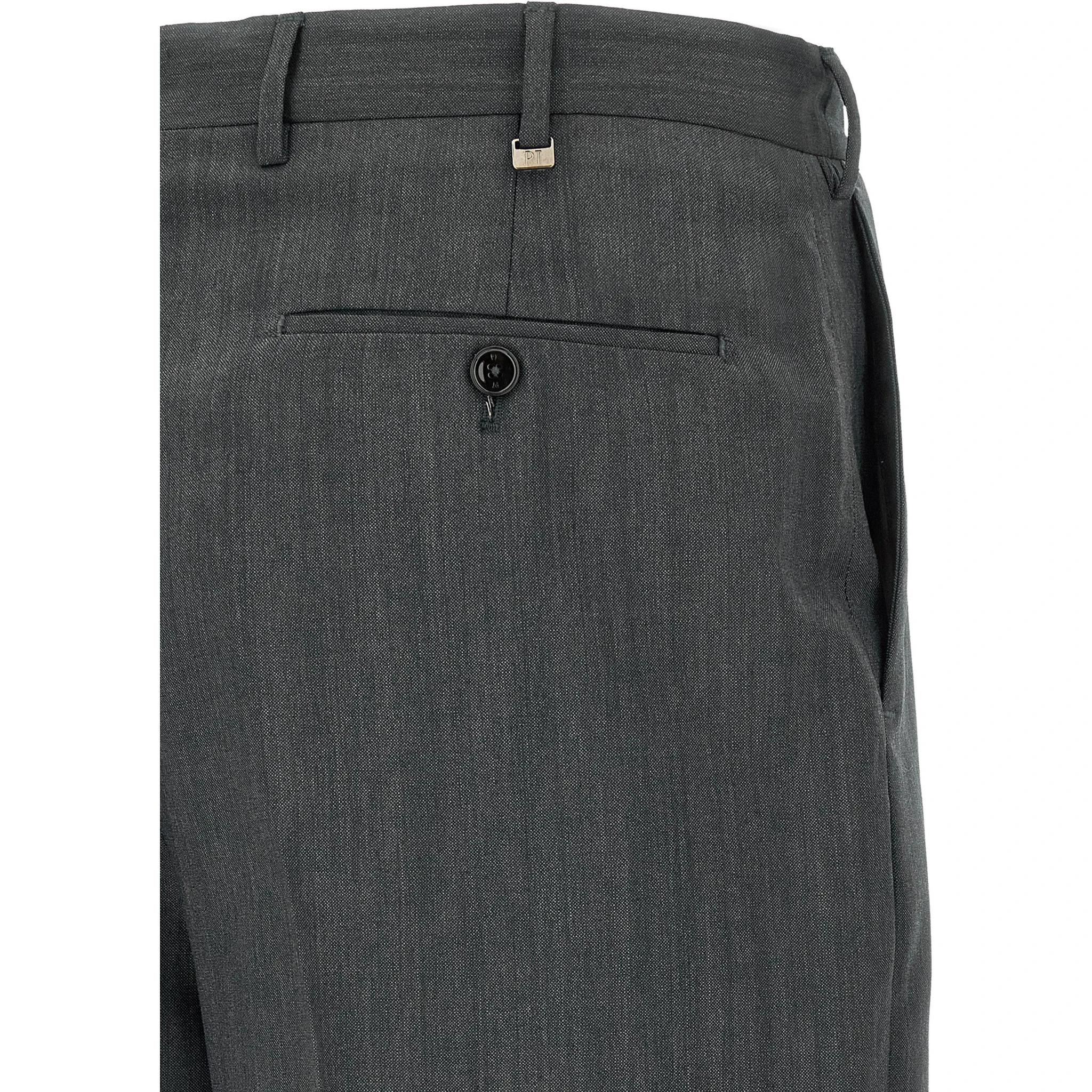 Gray Virgin Wool Dress Pants