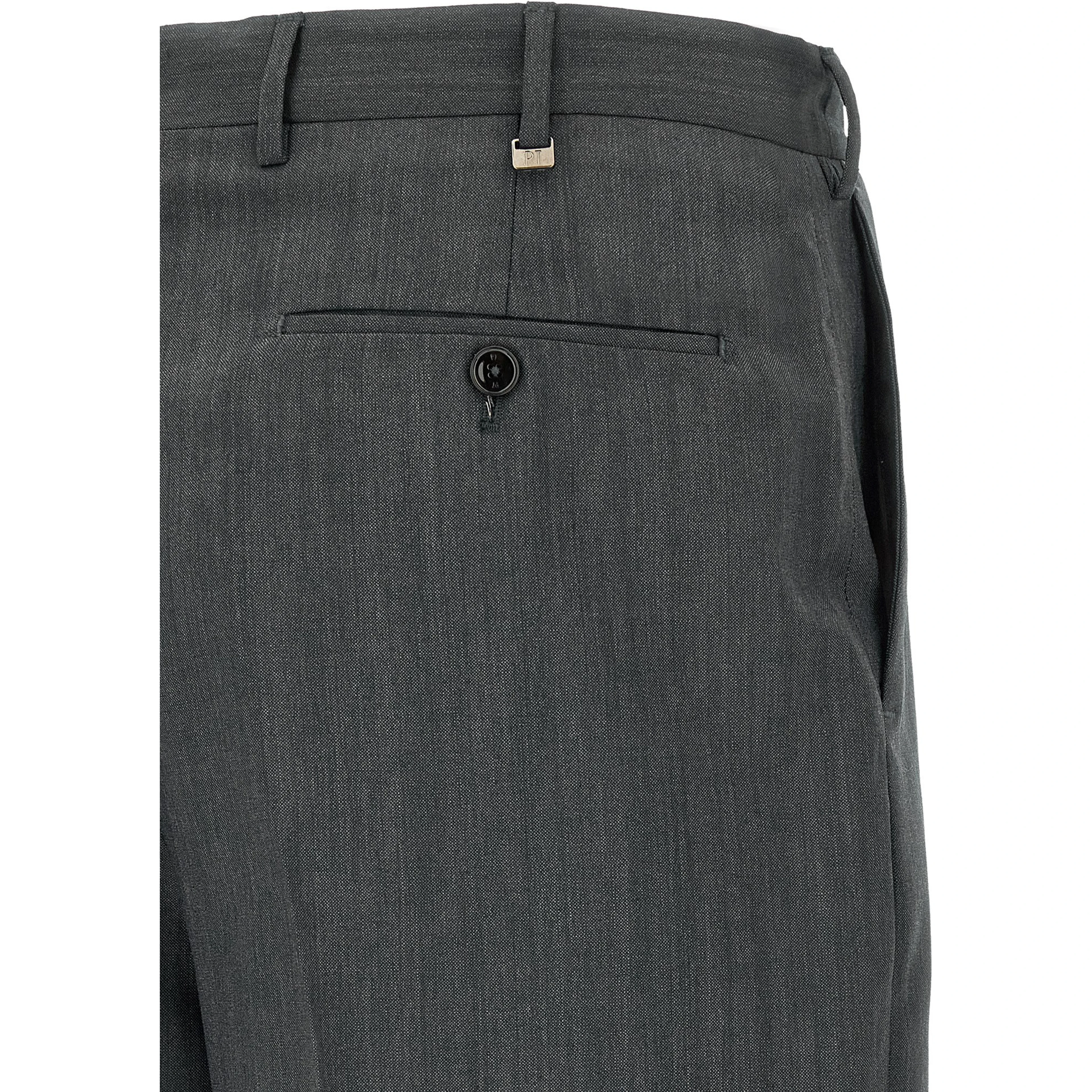 Gray Virgin Wool Dress Pants