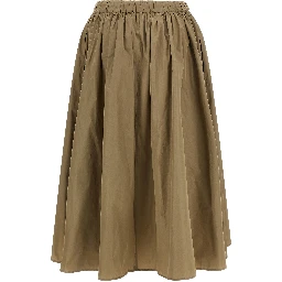 Bicolor Polyester Midi Skirt