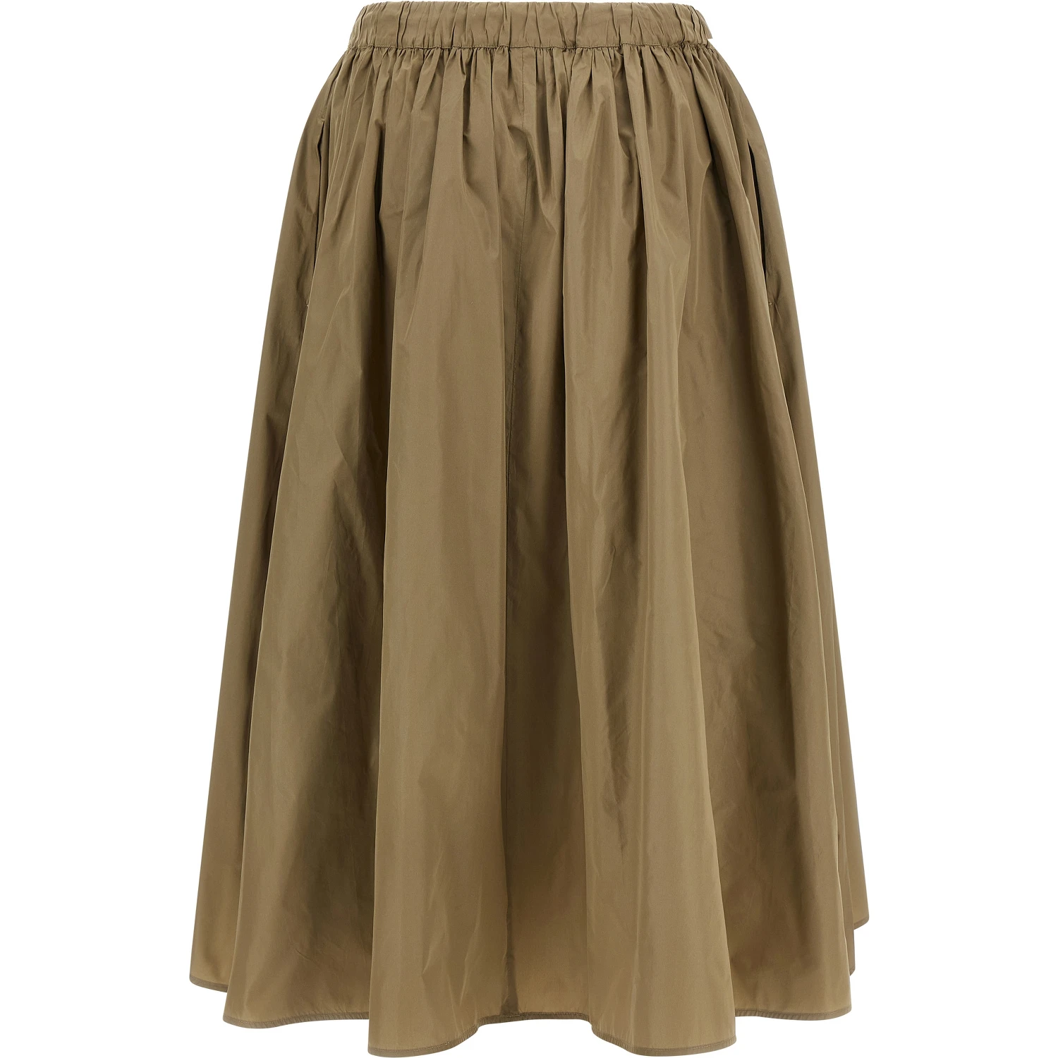 Bicolor Polyester Midi Skirt