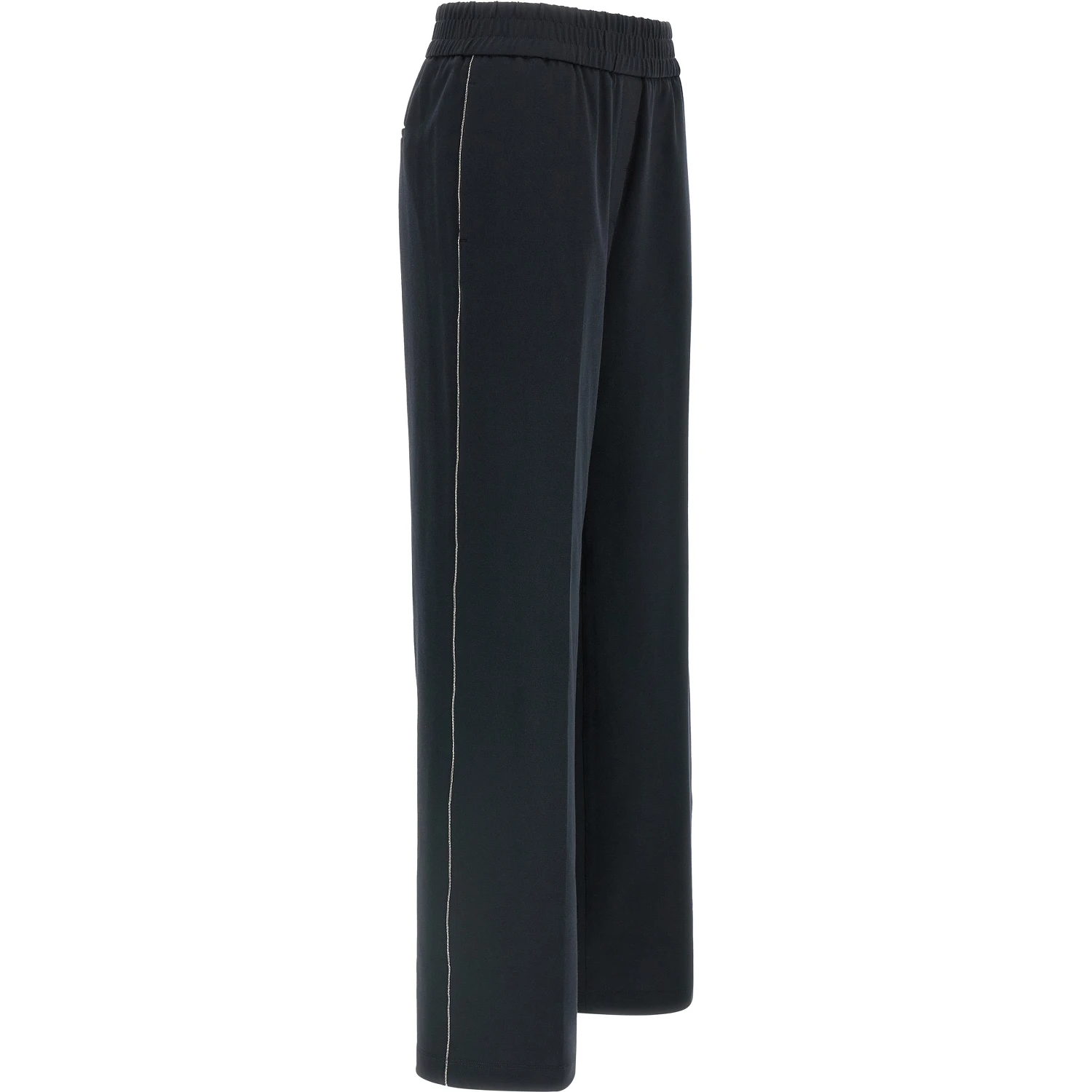 Blue Cotton Casual Pants
