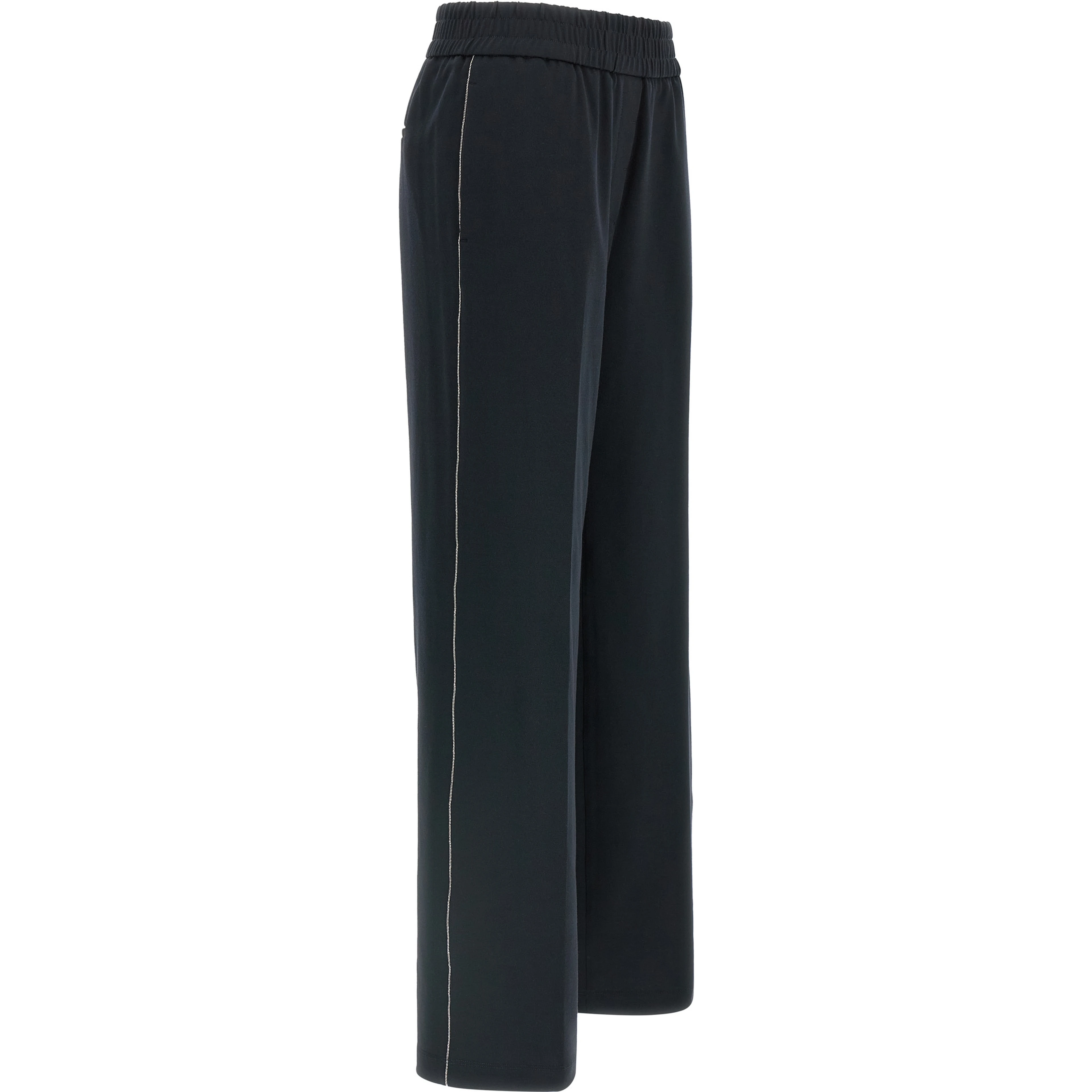 Blue Cotton Casual Pants