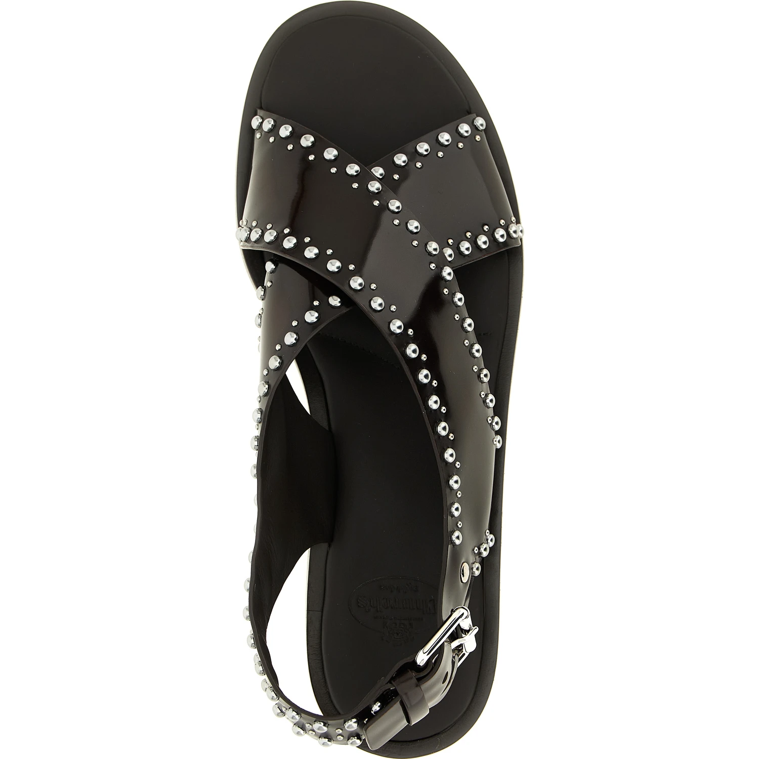 Brown Calfskin Flat Sandals