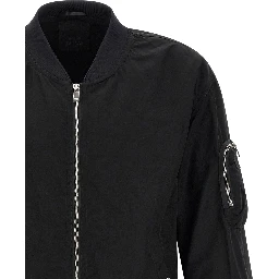 Black Nylon Bomber