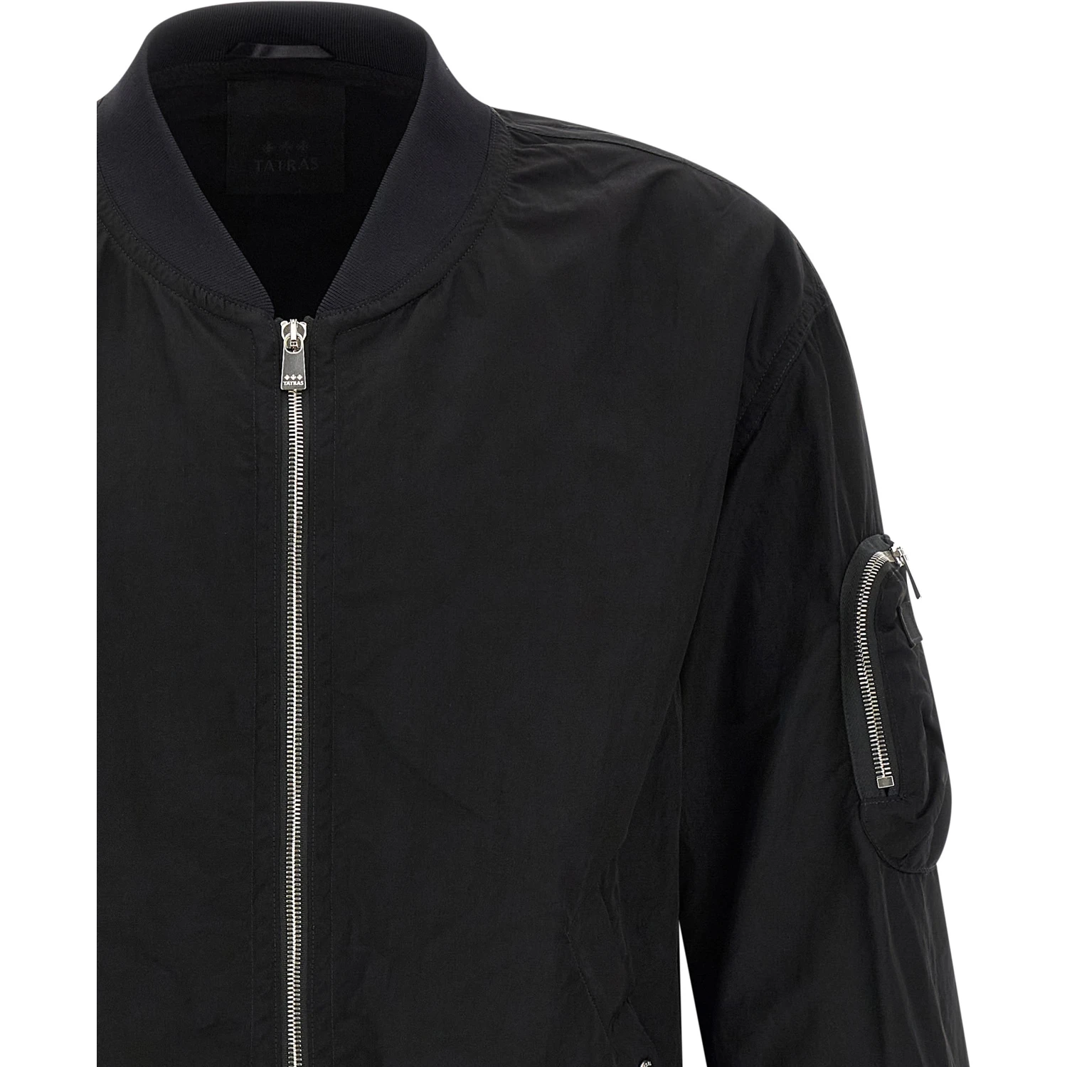 Black Nylon Bomber