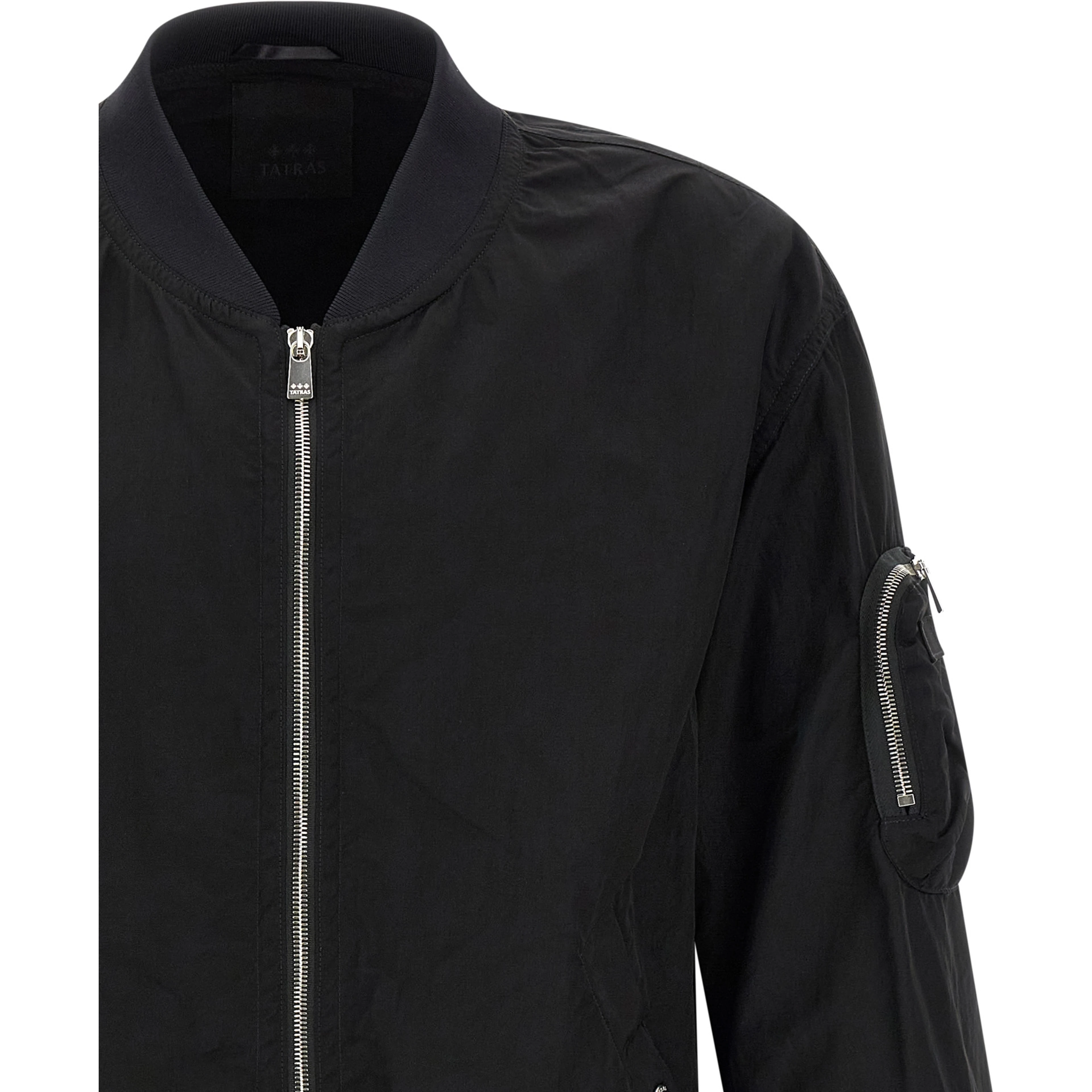 Black Nylon Bomber