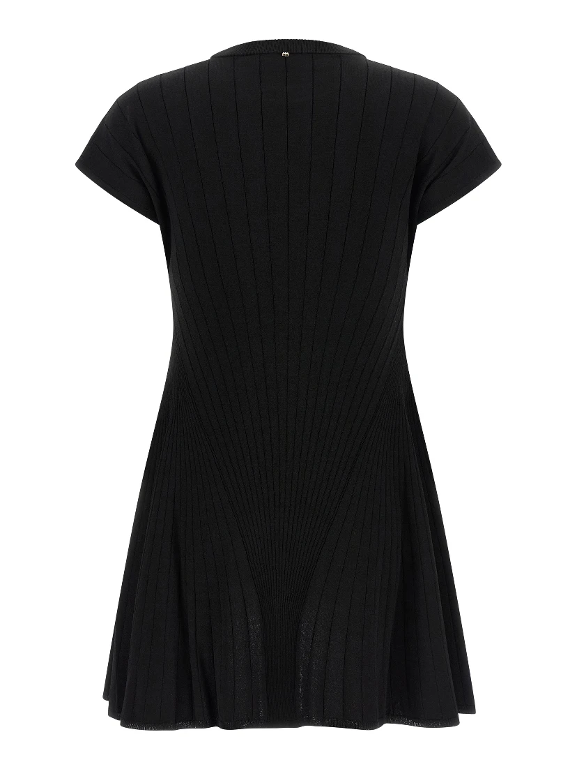 Black Viscose Short Dress