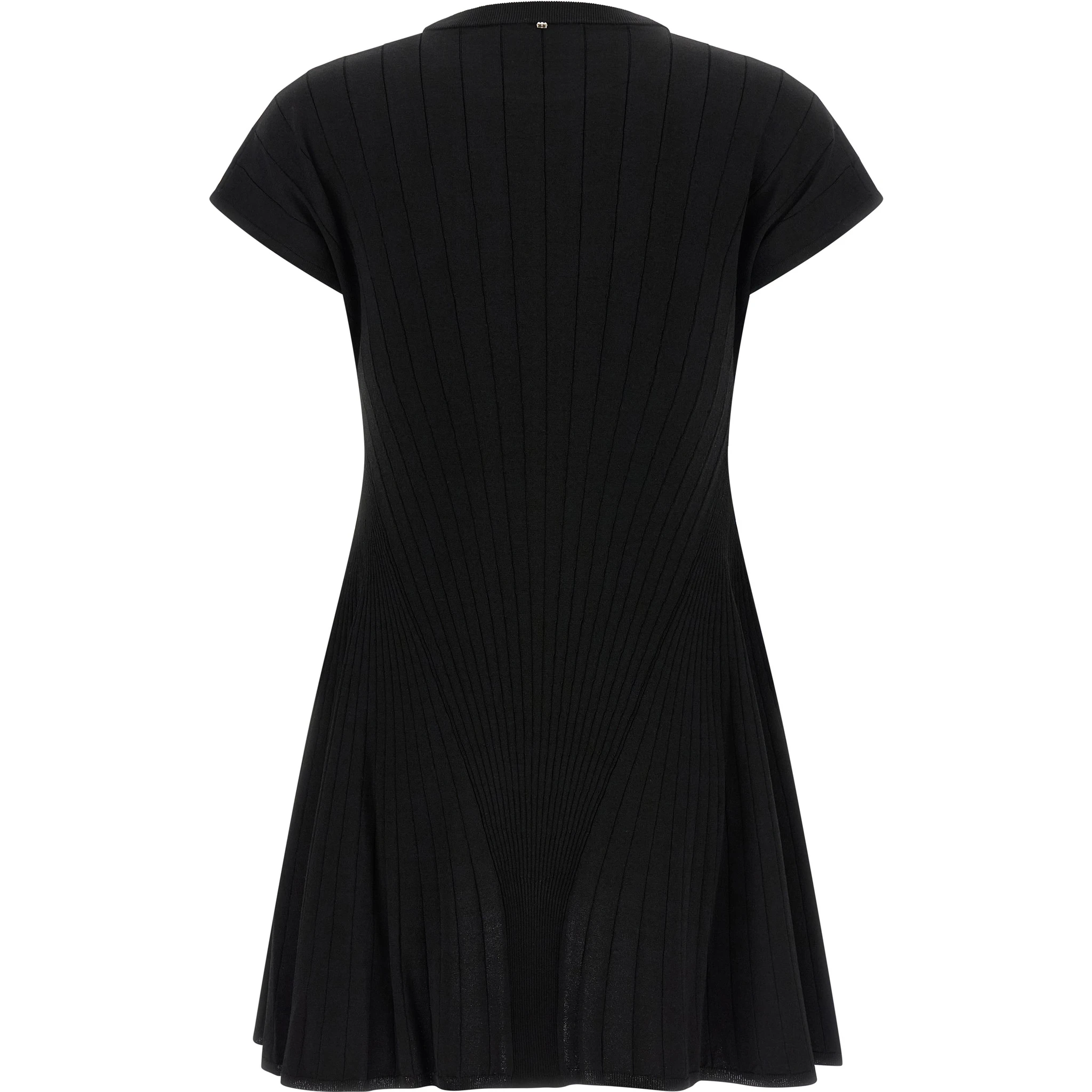 Black Viscose Short Dress