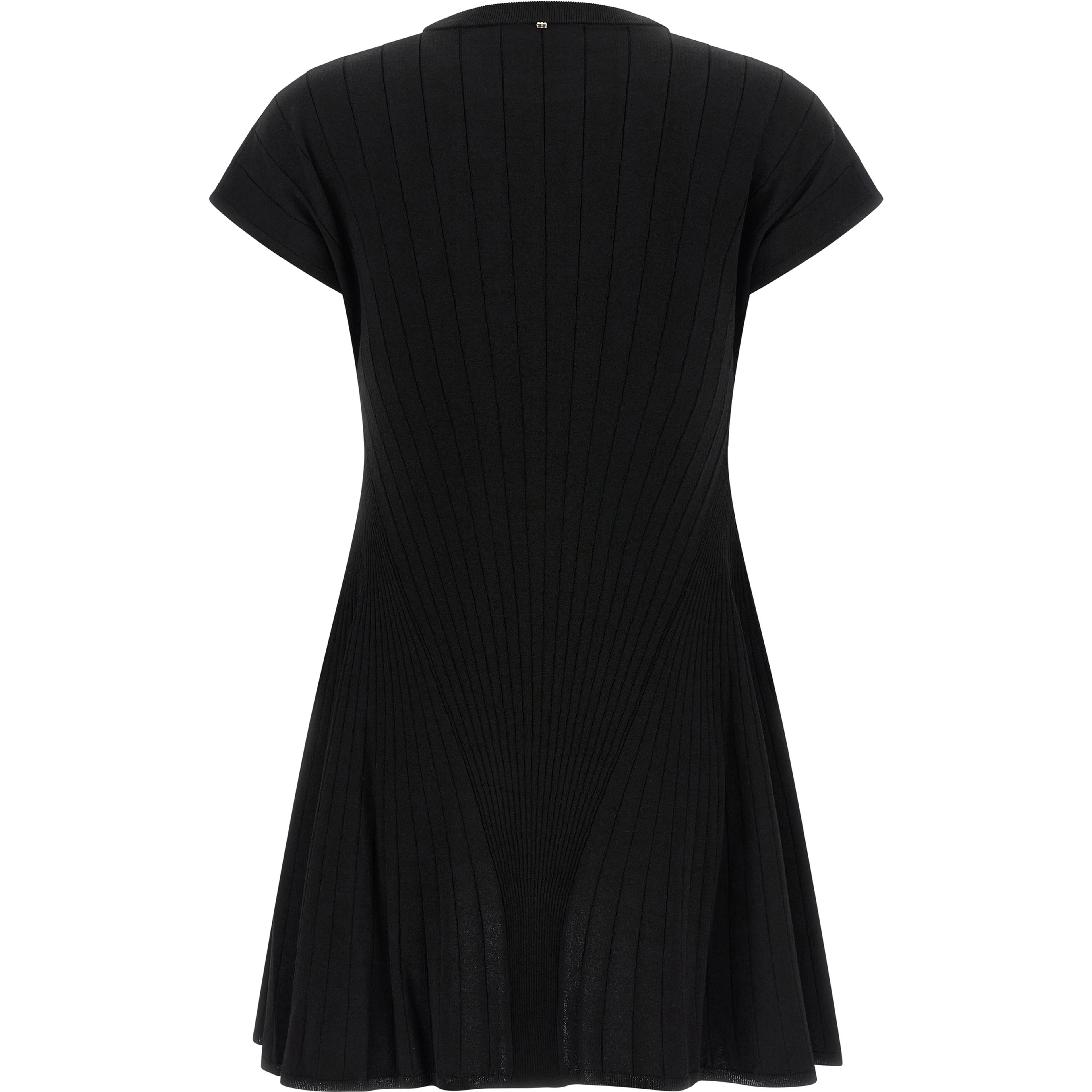 Black Viscose Short Dress