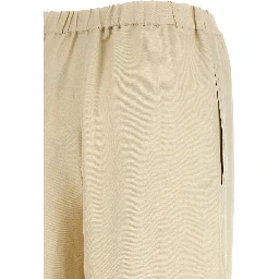 Beige Linen Casual Pants
