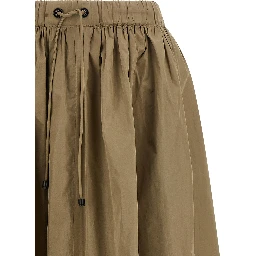 Bicolor Polyester Midi Skirt