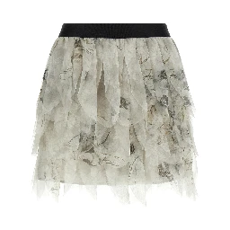 Gray Silk Long Skirt