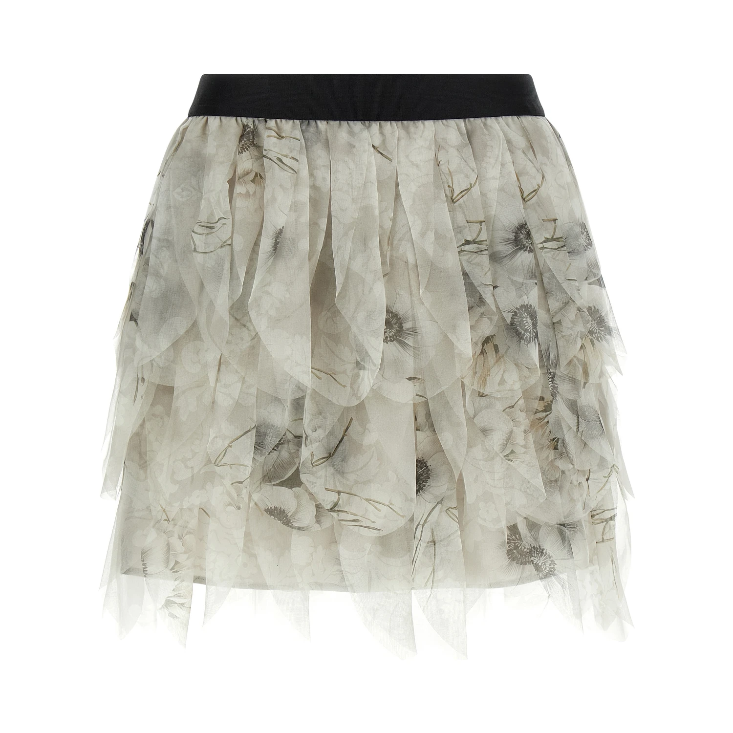 Gray Silk Long Skirt