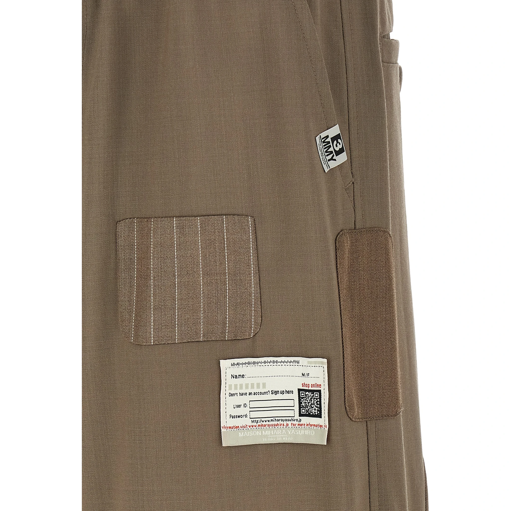 Beige Wool Casual Pants