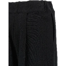 Black Cotton Casual Pants