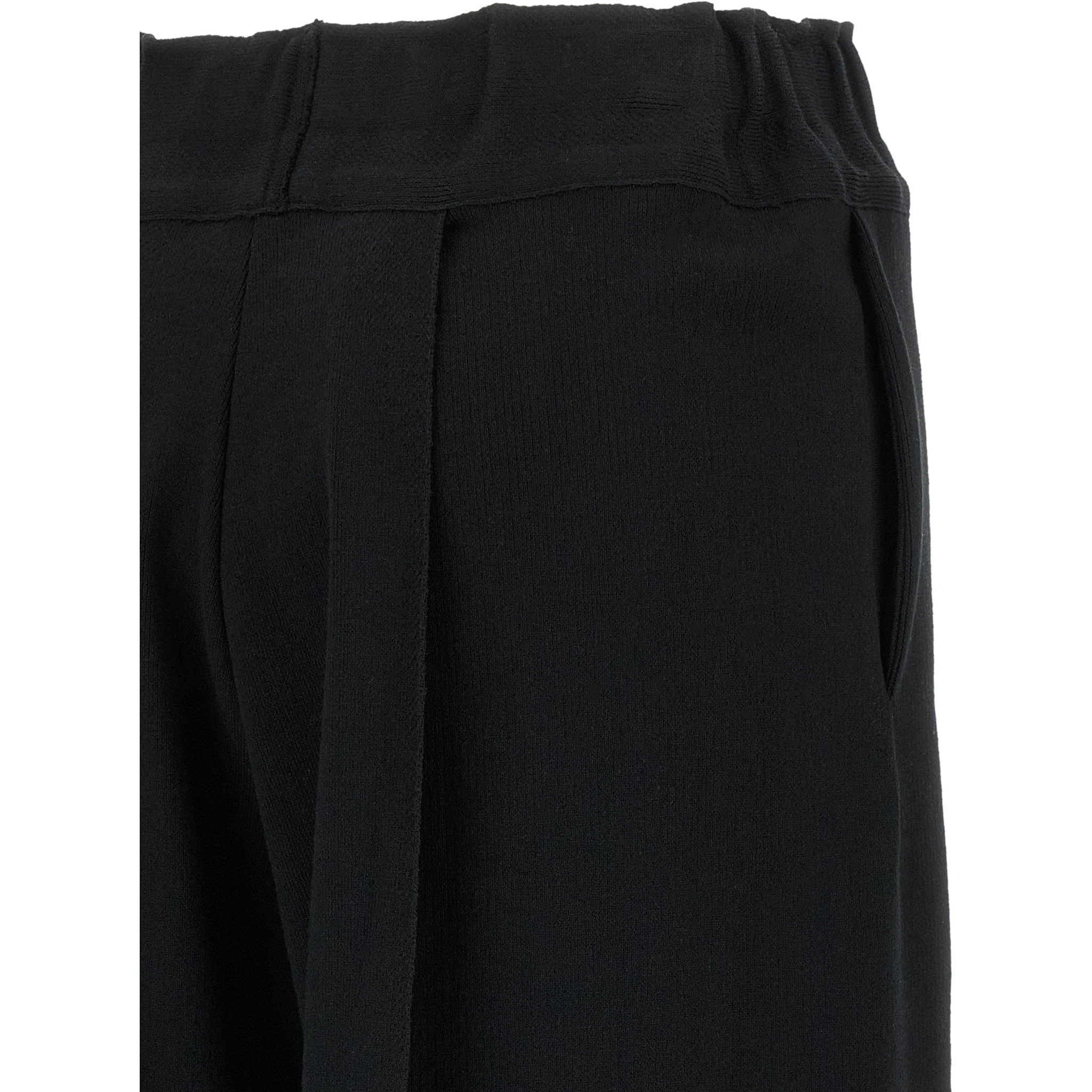 Black Cotton Casual Pants