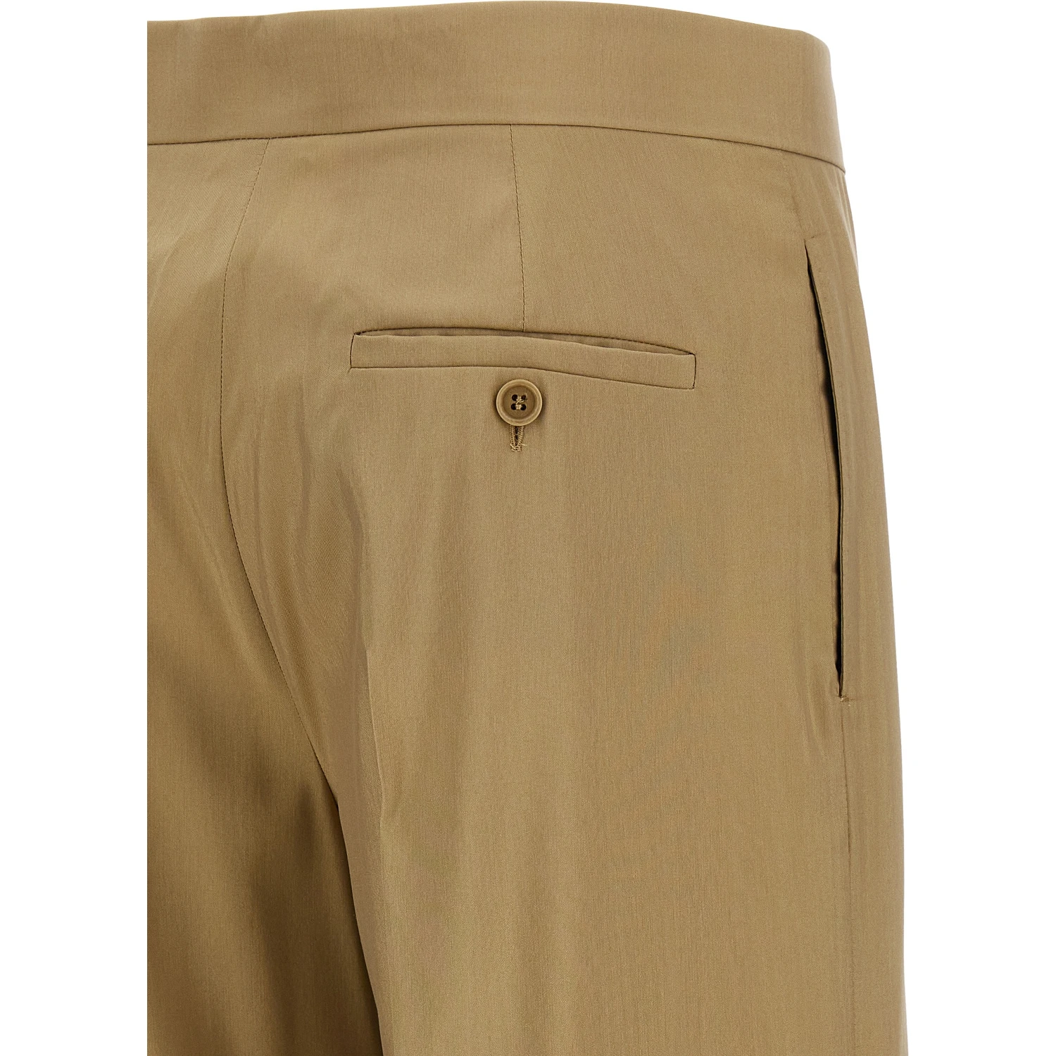 Beige Virgin Wool Dress Pants