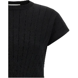 Black Viscose Short Dress
