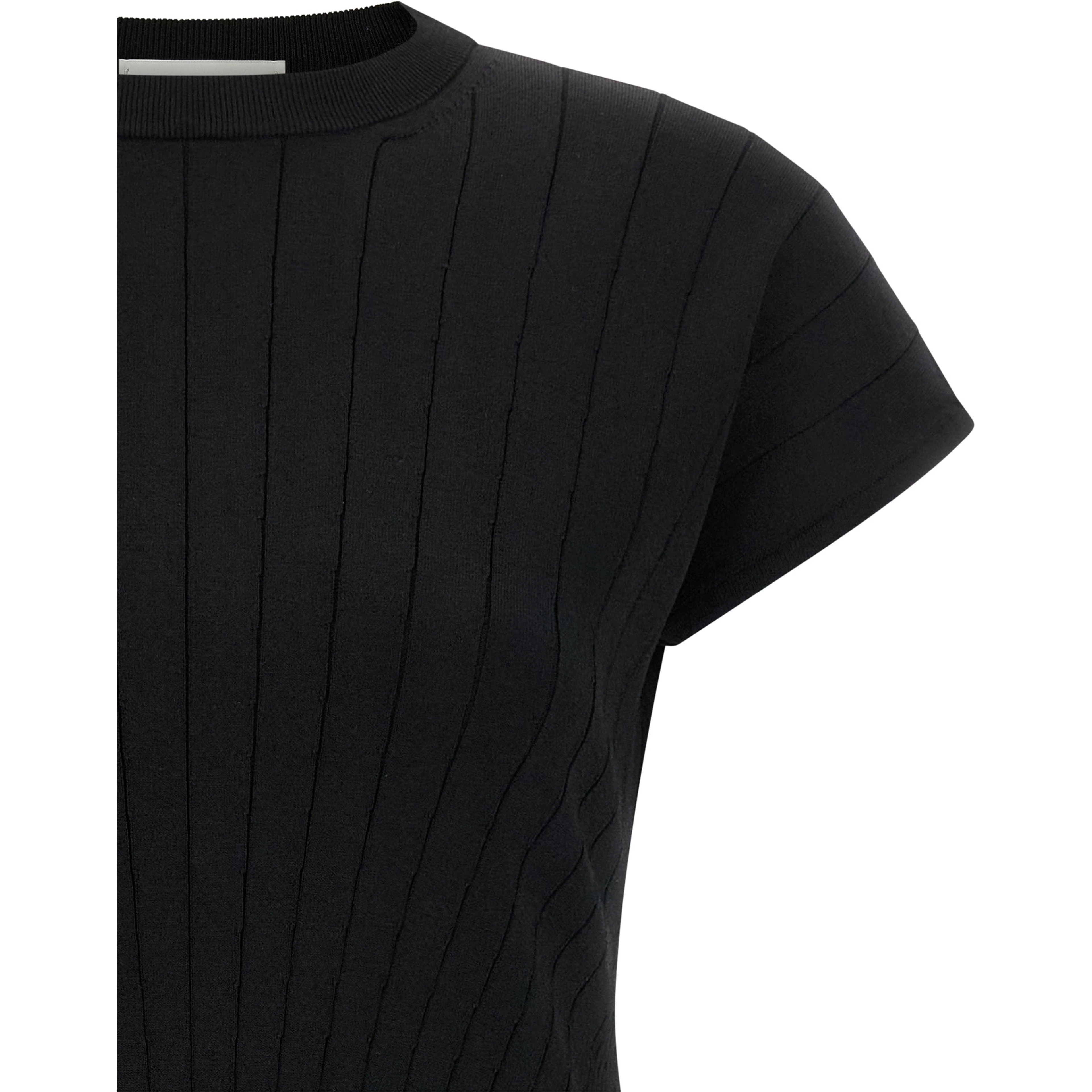 Black Viscose Short Dress
