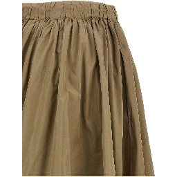 Bicolor Polyester Midi Skirt
