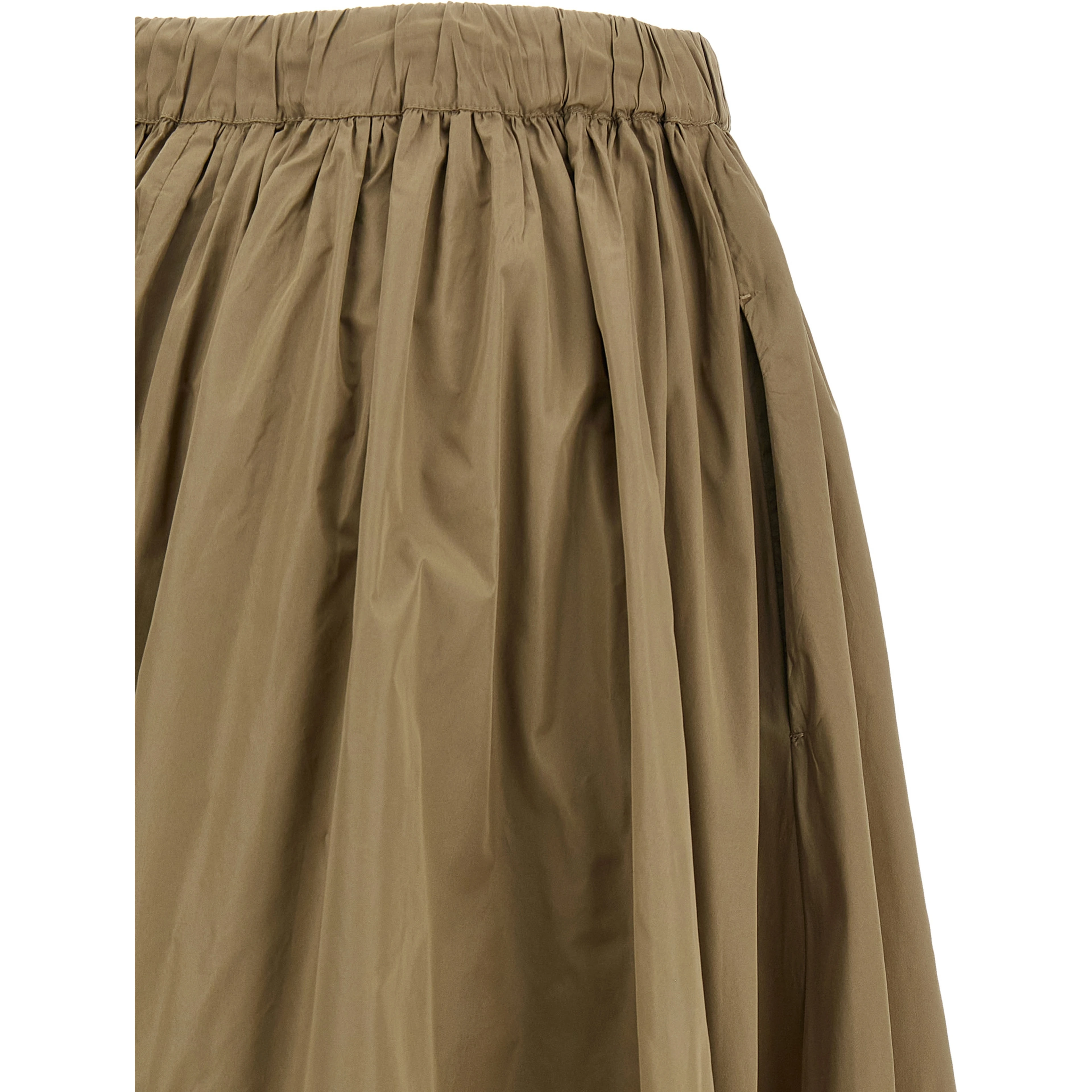 Bicolor Polyester Midi Skirt