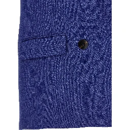 Blue Linen Sleeveless Jacket