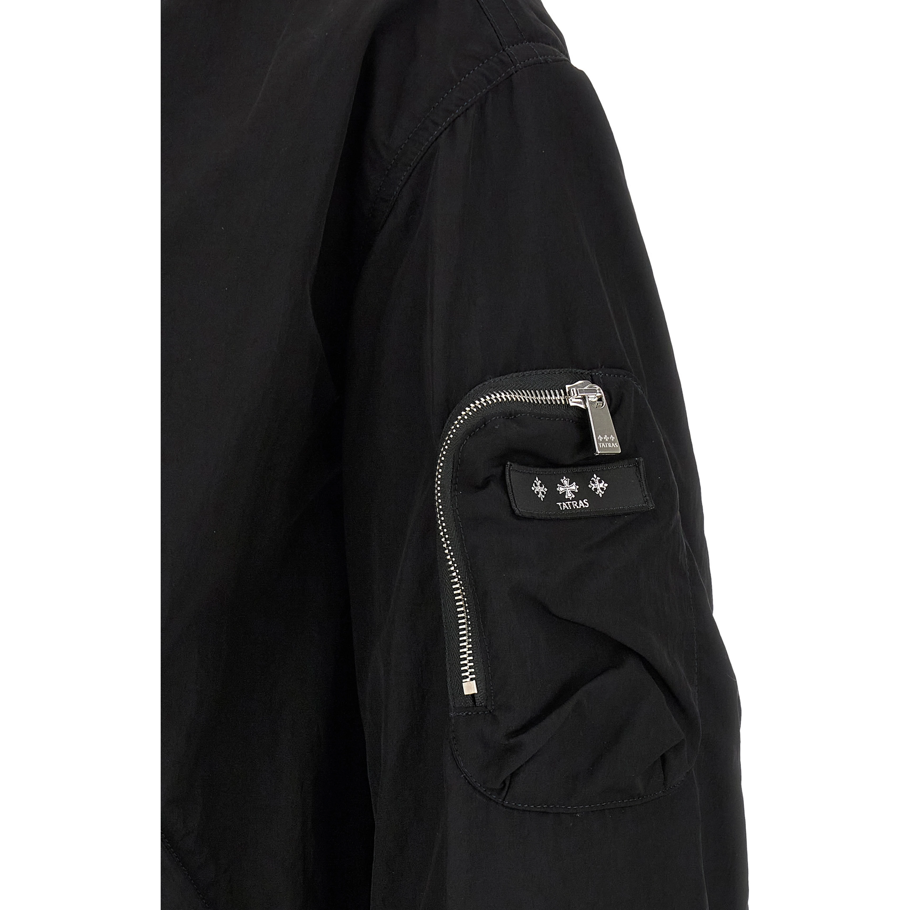 Black Nylon Bomber