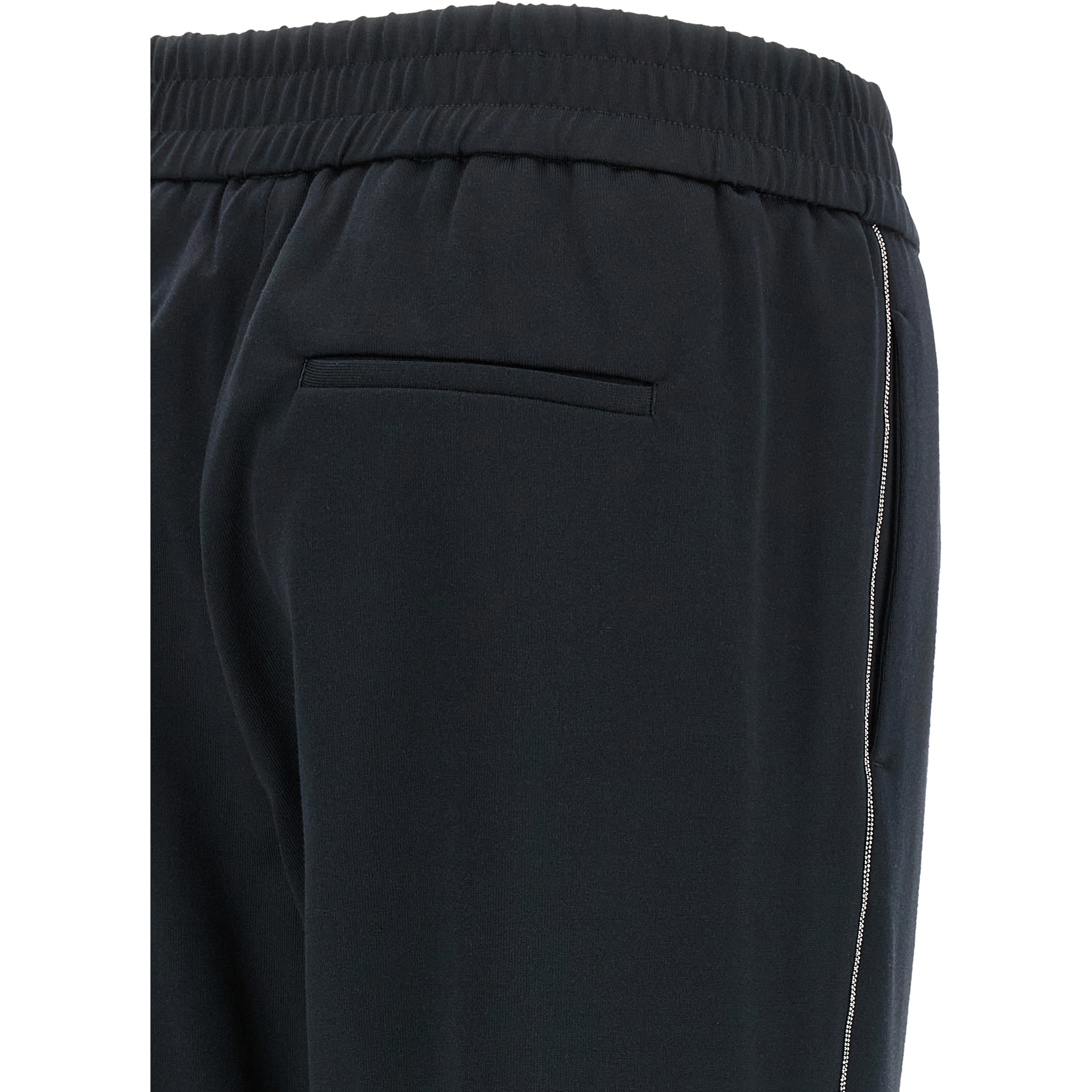 Blue Cotton Casual Pants