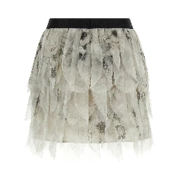 Gray Silk Long Skirt