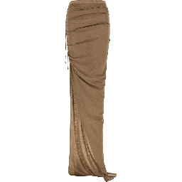 Beige Cotton Mini Skirt