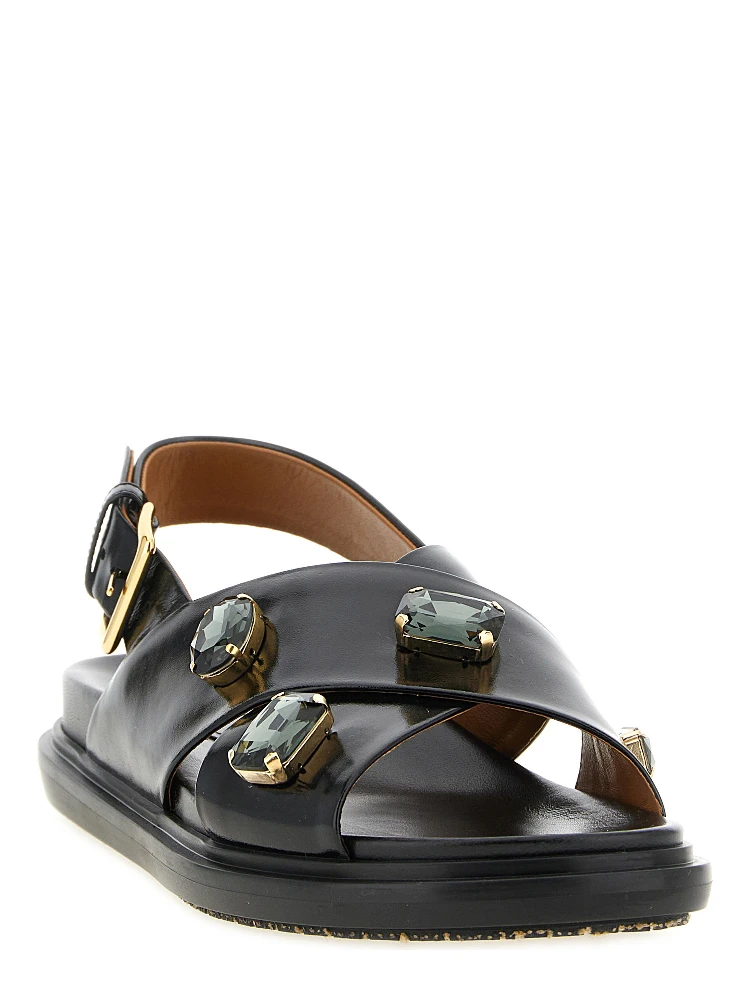 Black Lamb Leather Flat Sandals alternative