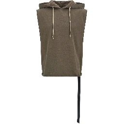 Brown Cotton Sleeveles Sweater
