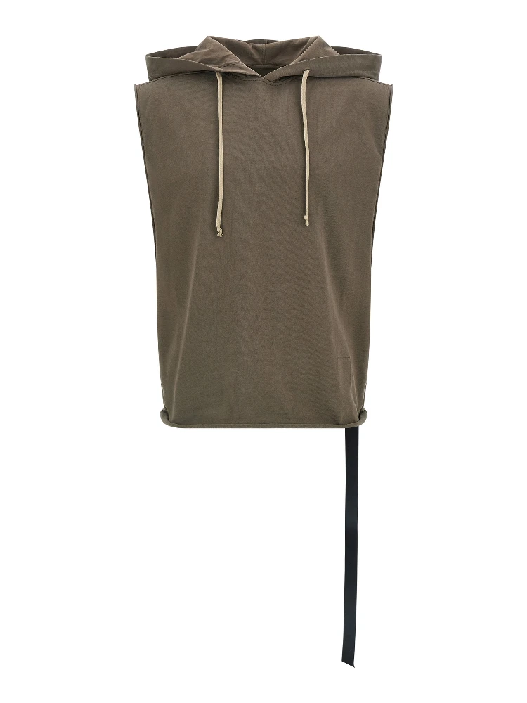 Brown Cotton Sleeveles Sweater