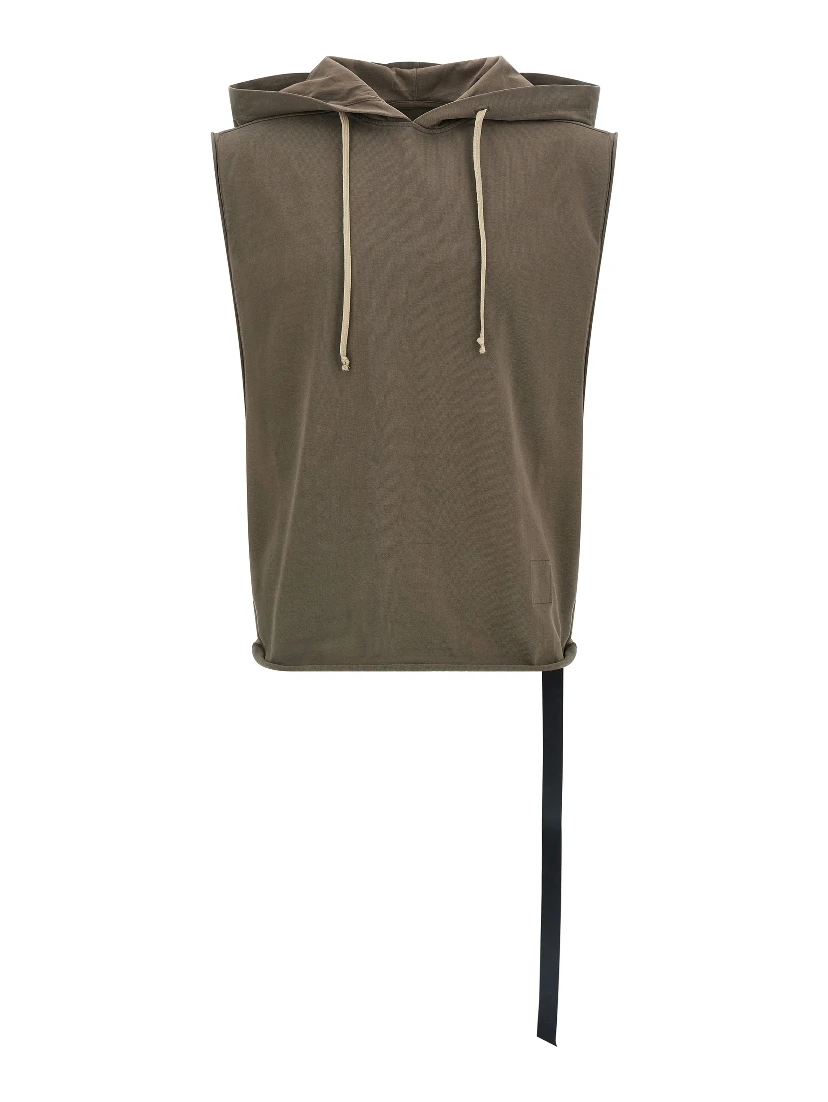 Brown Cotton Sleeveles Sweater