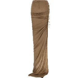Beige Cotton Mini Skirt