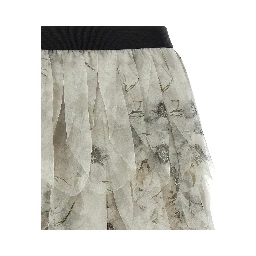Gray Silk Long Skirt