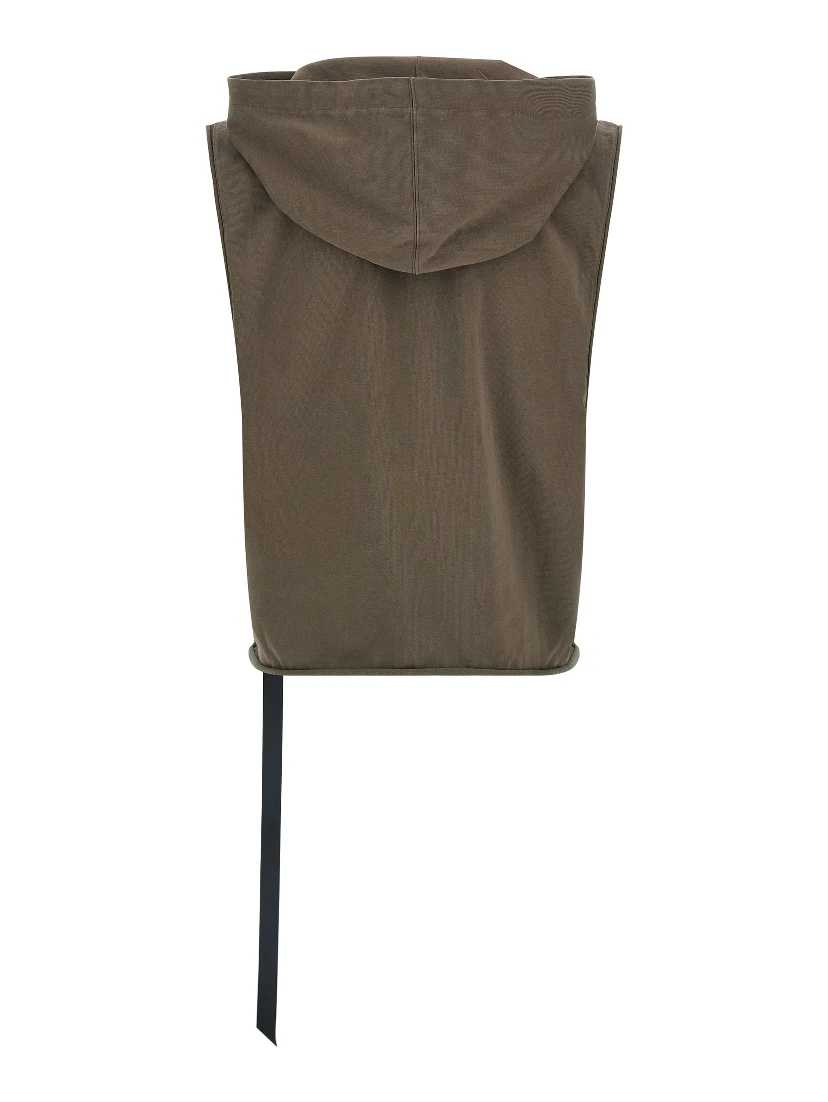 Brown Cotton Sleeveles Sweater