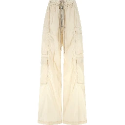 Beige Nylon Cargo Pants