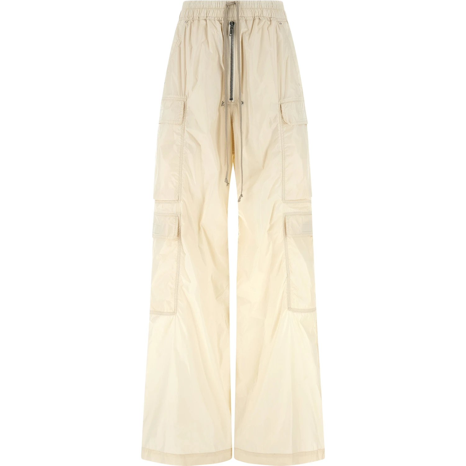 Beige Nylon Cargo Pants