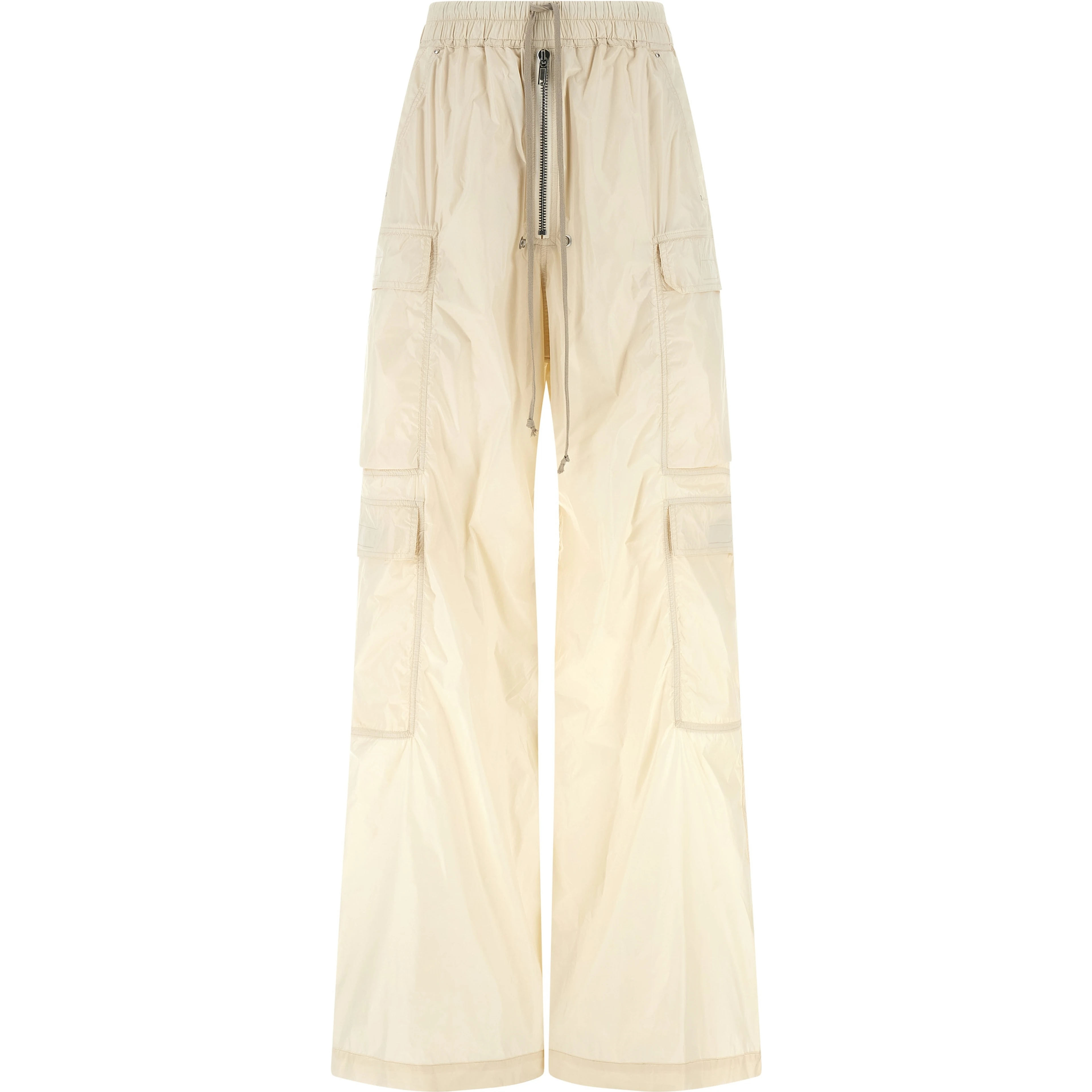 Beige Nylon Cargo Pants